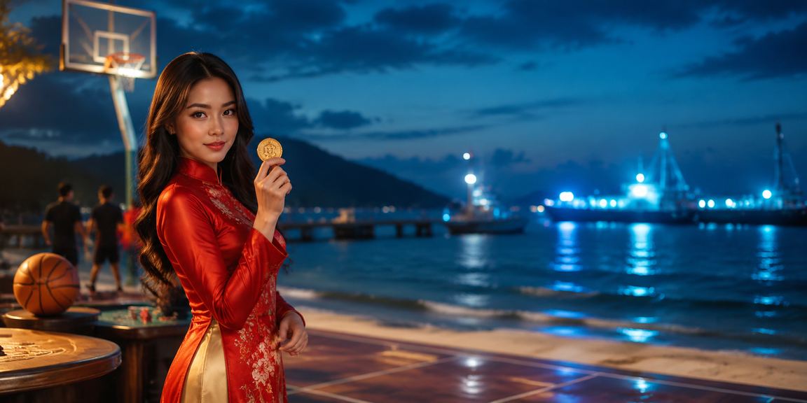 Người chơi cược bóng rổ tại Côn Đảo với áo dài truyền thống